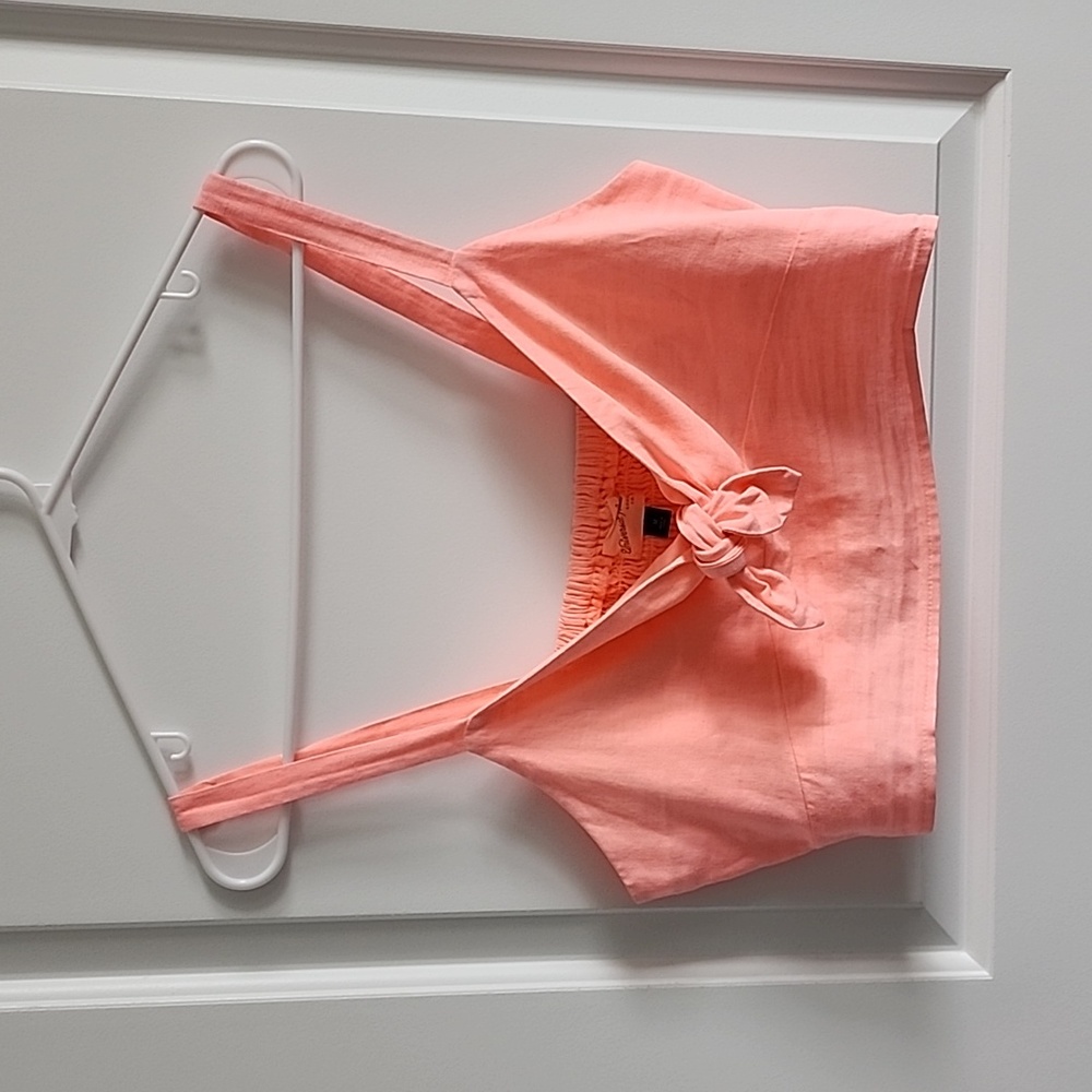 Coral crop top, size medium, interchangeable straps